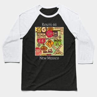 Iconic street signs like you'd have seen while driving along Route 66 in New Mexico Baseball T-Shirt